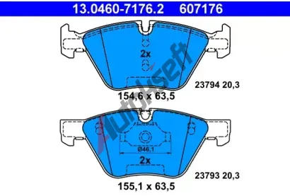 ATE Sada brzdovch destiek AT 23794, AT 607176