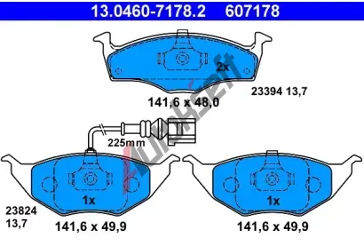 ATE Sada brzdovch destiek AT 23395, AT 607178
