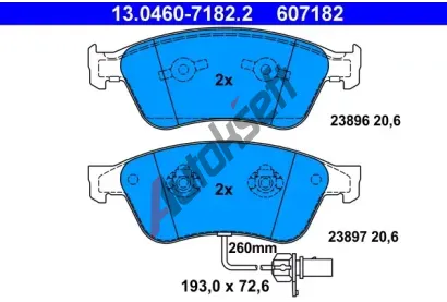 ATE Sada brzdovch destiek AT 23897, AT 607182