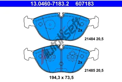 ATE Sada brzdovch destiek AT 607183, AT 21484