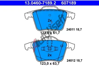 ATE Sada brzdovch destiek AT 24012, AT 607189