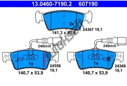 ATE Sada brzdovch destiek AT 24368, AT 607190