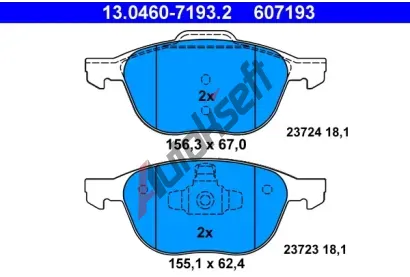 ATE Sada brzdovch destiek AT 23723, AT 607193