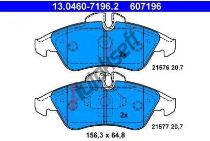 ATE Sada brzdovch destiek AT 21577, AT 607196