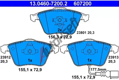 ATE Sada brzdovch destiek AT 607200, AT 23801