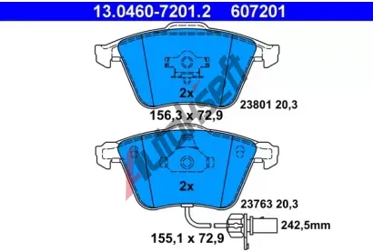 ATE Sada brzdovch destiek AT 23763, AT 607201