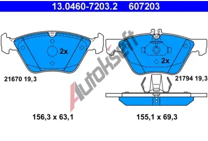 ATE Sada brzdovch destiek AT 21794, AT 607203