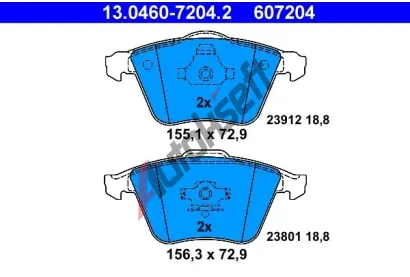 ATE Sada brzdovch destiek AT 607204, AT 23912