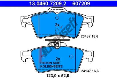 ATE Sada brzdovch destiek AT 607209, AT 24137