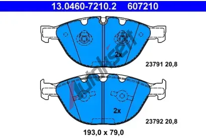 ATE Sada brzdovch destiek AT 23792, AT 607210