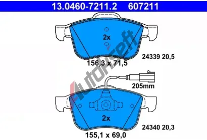 ATE Sada brzdovch destiek AT 24340, AT 607211