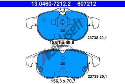 ATE Sada brzdovch destiek AT 23739, AT 607212