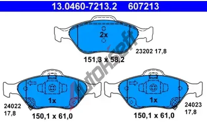 ATE Sada brzdovch destiek AT 24023, AT 607213