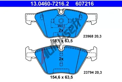 ATE Sada brzdovch destiek AT 23968, AT 607216