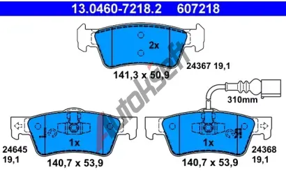 ATE Sada brzdovch destiek AT 24368, AT 607218