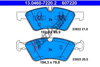 ATE Sada brzdovch destiek AT 23925, AT 607220