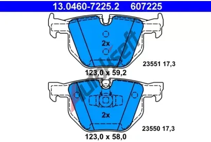 ATE Sada brzdovch destiek AT 23551, AT 607225
