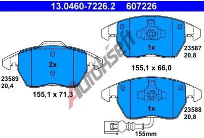 ATE Sada brzdovch destiek AT 23589, AT 607226