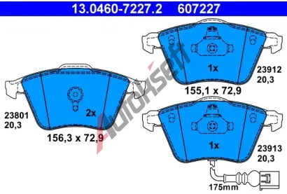 ATE Sada brzdovch destiek AT 23913, AT 607227