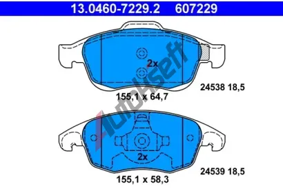 ATE Sada brzdovch destiek AT 607229, AT 24539