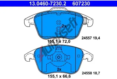 ATE Sada brzdovch destiek AT 24558, AT 607230