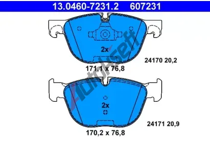 ATE Sada brzdovch destiek AT 24171, AT 607231