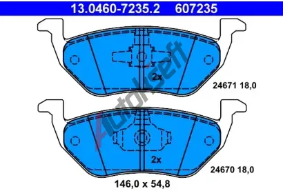 ATE Sada brzdovch destiek AT 607235, AT 24671