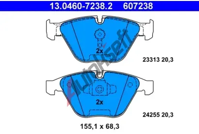 ATE Sada brzdovch destiek AT 24255, AT 607238