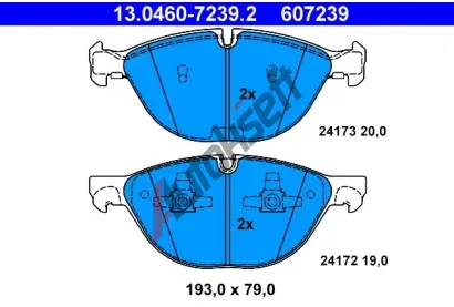 ATE Sada brzdovch destiek AT 607239, AT 24173
