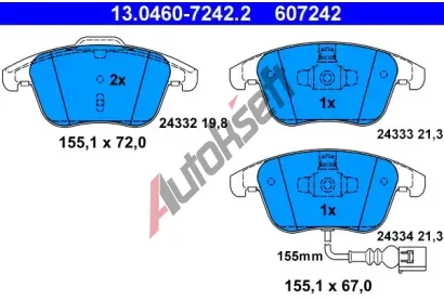 ATE Sada brzdovch destiek AT 607242, AT 24334