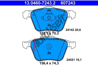 ATE Sada brzdovch destiek AT 24521, AT 607243