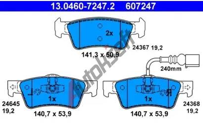 ATE Sada brzdovch destiek AT 24368, AT 607247