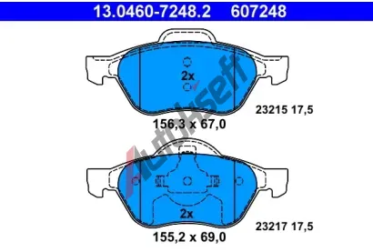 ATE Sada brzdovch destiek AT 607248, AT 23217