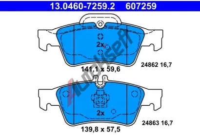 ATE Sada brzdovch destiek AT 607259, AT 24863