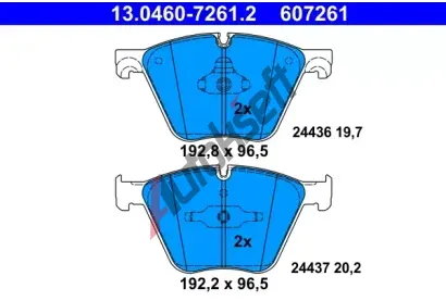 ATE Sada brzdovch destiek AT 607261, 13.0460-7261.2