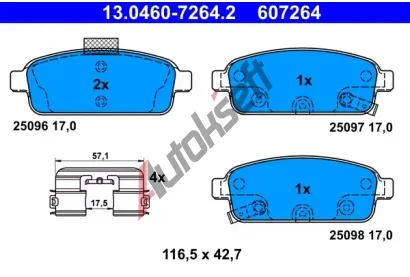 ATE Sada brzdovch destiek AT 25098, AT 607264