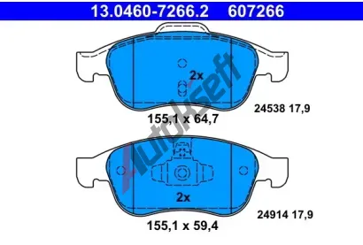 ATE Sada brzdovch destiek AT 24914, AT 607266