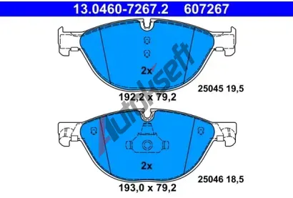 ATE Sada brzdovch destiek AT 25046, AT 607267