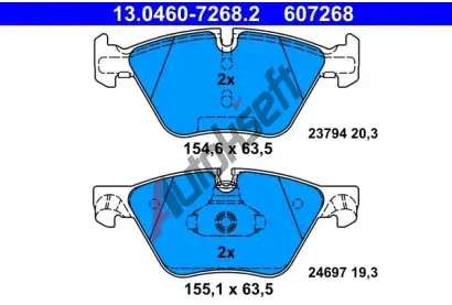 ATE Sada brzdovch destiek AT 24697, AT 607268