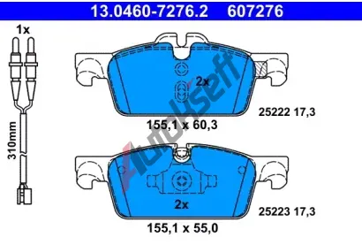 ATE Sada brzdovch destiek AT 25223, AT 607276