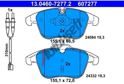 ATE Sada brzdovch destiek AT 607277, AT 24332