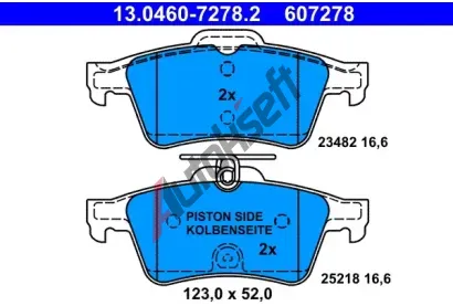 ATE Sada brzdovch destiek AT 607278, AT 25218