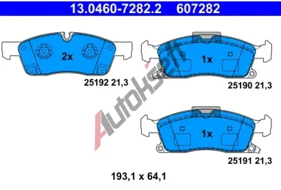 ATE Sada brzdovch destiek AT 607282, AT 25192