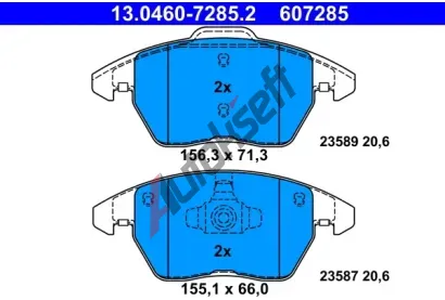 ATE Sada brzdovch destiek AT 607285, 13.0460-7285.2
