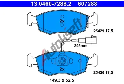 ATE Sada brzdovch destiek AT 607288, 13.0460-7288.2
