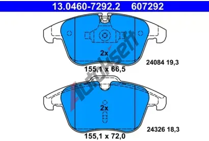 ATE Sada brzdovch destiek AT 607292, 13.0460-7292.2