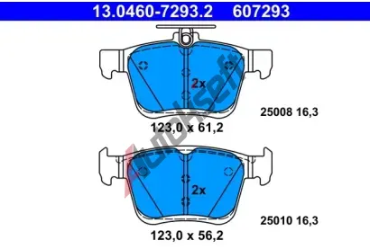 ATE Sada brzdovch destiek AT 607293, 13.0460-7293.2