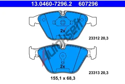 ATE Sada brzdovch destiek AT 607296, 13.0460-7296.2
