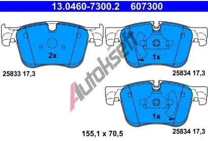 ATE Sada brzdovch destiek AT 607300, 13.0460-7300.2