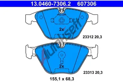 ATE Sada brzdovch destiek AT 607306, 13.0460-7306.2